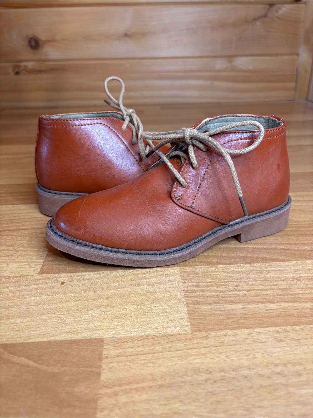 Deer Stags Kids Brown Leather Chukka Shoes
